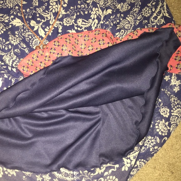 Blue floral boho sundress with ruffles - Picture 5 of 6